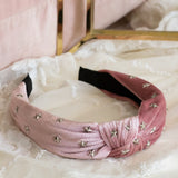 Diadema - Terciopelo Estrellitas Rosa