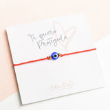Pulseras Hilo Básicas - Rojo Ojo Turco Azul