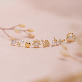 Aretes Mini - Flor perlada
