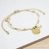 Pulseras Hilo Nudo - Beige Good Luck Y Perla