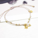 Pulseras Hilo Nudo - Angel Rosa Brilloso y Perla