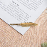 Hair Barrette - Golden leaf  mini