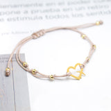 Pulseras Hilo Nudo - Corazón Viajero Nude Rosa