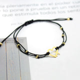 Pulseras Hilo Nudo - Corazón Viajero Negro