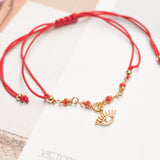 Pulseras Hilo Nudo - Isabela Ojo Turco Rojo