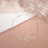 Pulseras Broche - Corazones Silver