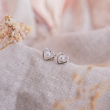 Aretes Mini - Corazón de perla silver