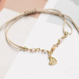 Pulseras Hilo Nudo - Isabela Corazón Circones Beige Combinación Pastel