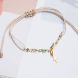 Pulseras Hilo Nudo - Isabela Avioncito Beige Combinación Pastel
