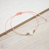 Pulseras Hilo Básicas - Rosado Estrella Nacar