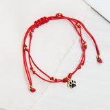 Pulseras Hilo Nudo - Huellita de Perro Roja