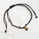 Pulseras Hilo Nudo - Huellita de Perro Negra