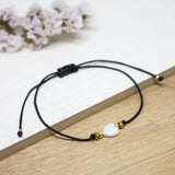 Pulseras Hilo Básicas - Negro Corazon Nacar