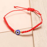 Pulseras Hilo Tejidas - Ojo Turco Azul Bebé Oro