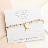 Pulseras Hilo Nudo - Laura Libélula Hilo Beige Combinación nude