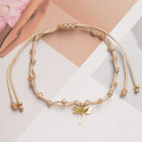 Pulseras Hilo Nudo - Laura Libélula Hilo Beige Combinación nude