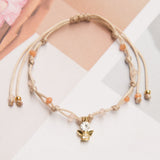 Pulseras Hilo Nudo - Laura Angelito Hilo Beige Combinación melón