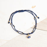 Pulseras Hilo Nudo - Ojito turco circoncitos Hilo Azul
