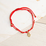 Pulseras Hilo Nudo - Manito Hamsa circoncitos Hilo Rojo