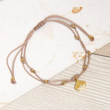 Pulseras Hilo Nudo - Conchita de abanico  Hilo Rosa Nude