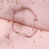 Pulseras Hilo Nudo - Nude Rosa Amor Infinito de Oro