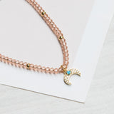 Choker- Muranos Melón dije lunita colgante