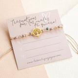 Pulseras Hilo Nudo - Laura Árbol de la vida combinación pastel hilo Beige