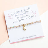 Pulseras Hilo Nudo - Laura Lunita Hilo Beige Muranitos Combinación pastel