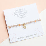 Pulseras Hilo Nudo - Laura Estrellita Hilo Beige Combinación melón