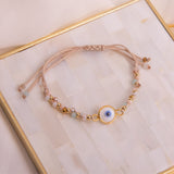 Pulseras Hilo Tejida - Ojo Turco Blanco