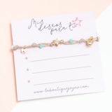 Pulseras Hilo Nudo - Laura Estrellita pasante Hilo Beige Muranitos celestes