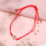 Pulseras Hilo Nudo - Rojo Arbol de la Vida de Oro