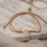 Pulseras Hilo Nudo - Silueta de Estrella de Oro