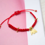 Pulseras Hilo Tejidas - Elefante Niña Rojo