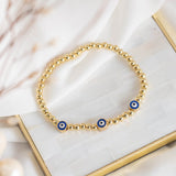 Pulseras Esfera - Tres Ojitos Turcos Azules