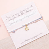Pulseras Hilo Nudo - Corazón Hilo Rosa y Turquesa