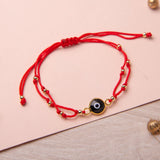 Pulseras Hilo Nudo - Rojo Ojo turco negro