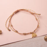 Pulseras Hilo Nudo - Elefante rosado brilloso