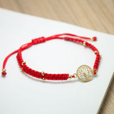 Pulseras Hilo Tejidas - Árbol de la Vida Rojo