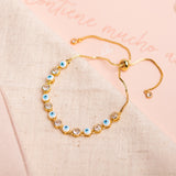 Pulseras Regulable - Full Ojos Turco Blanco