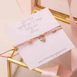 Pulsera Hilo Nudo - Corazon rosado brilloso