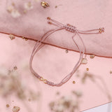 Pulseras Hilo Nudo - Nude Rosa Amor Infinito de Oro Niña