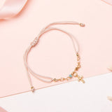 Pulseras Hilo Nudo - Isabela pastel cruz circones