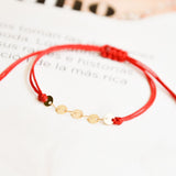 Pulseras Hilo Básico - Monedas Rojo