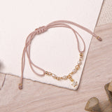 Pulseras Hilo Nudo - Isabela nude rosa perlas estrellita circones