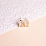 Aretes Mini - Baguette blanco