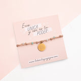 Pulseras Hilo Nudo - 100% positiva Hilo Beige Combinación turquesa