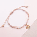 Pulseras Hilo Nudo - Árbol beige combinación pastel bebé