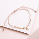 Pulseras Hilo Nudo - Isabela beige pastel estrellita circones