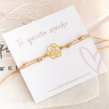 Pulseras Hilo Nudo - Marrón y Dorados Flor de Abril